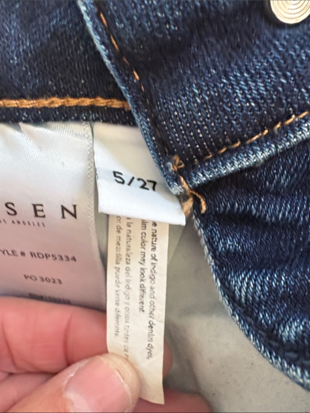 Risen Jeans Size 5/27 Dark Wash High Rise Crossover Straight Leg Jeans RDP5334 - Picture 9 of 9